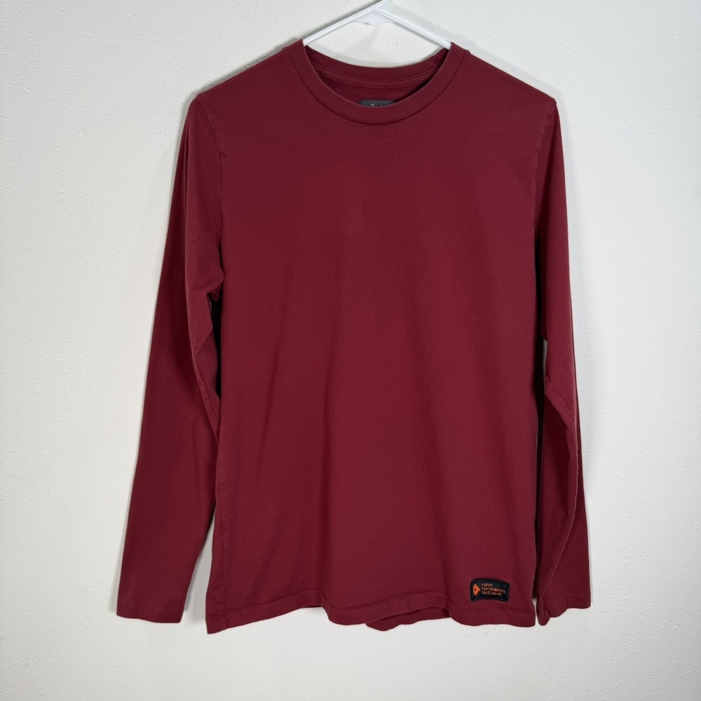 RAPHA T-shirt Men's Trail Long Sleeve Cotton Tee Sz Small Red Tee Cycling Bike